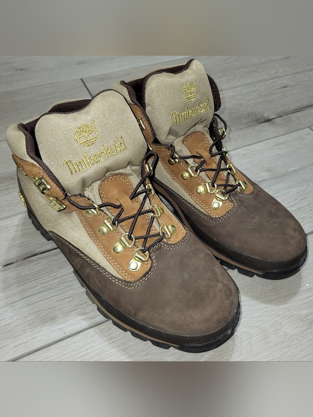 🥾 Timberland Brown Suede/Light Brown Leather Boots